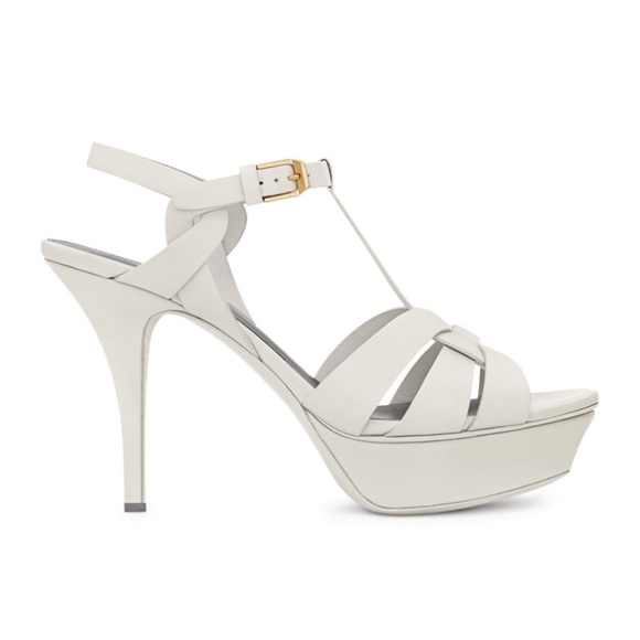 White Saint Laurent Tribute Sandals 75 *HARD TO FIND!* - Picture 4 of 11